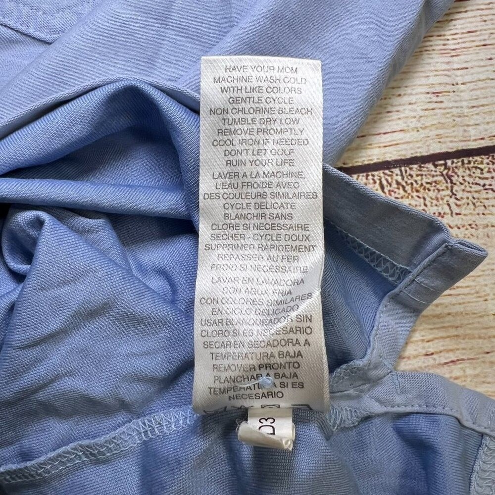 TravisMathew Polo Shirt Mens XL Light Blue Pima Cotton Blend Chest Pocket Logo - Picture 5 of 13